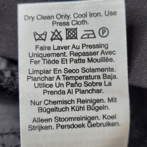 DKNY Wide Leg Capri Pants Size 12P 32X22 Sash Belt Zip Front Stretch Black - Picture 6 of 11